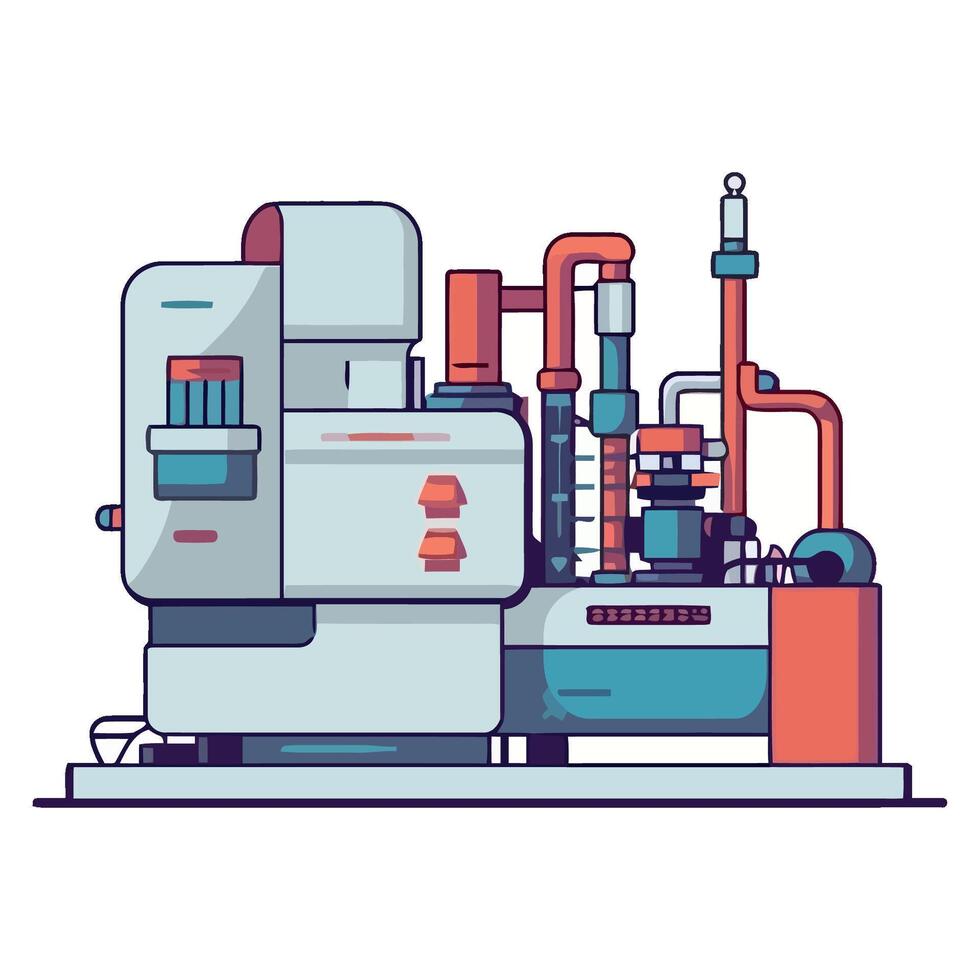 A machine with pipes and valves on it vector