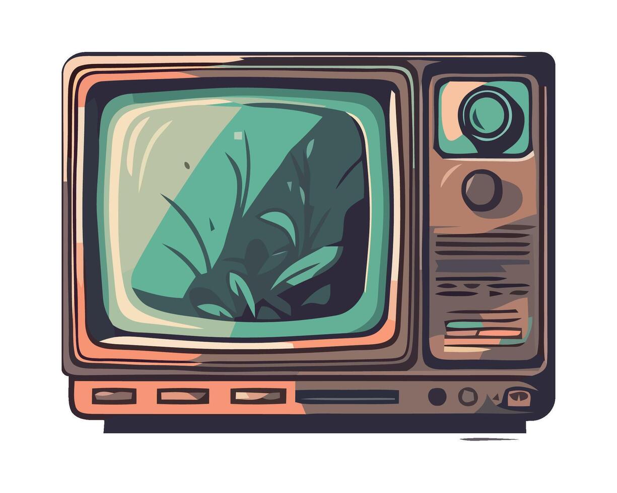 Retro tv illustration vector