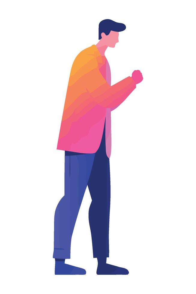 Man walking with his hands in his pockets vector