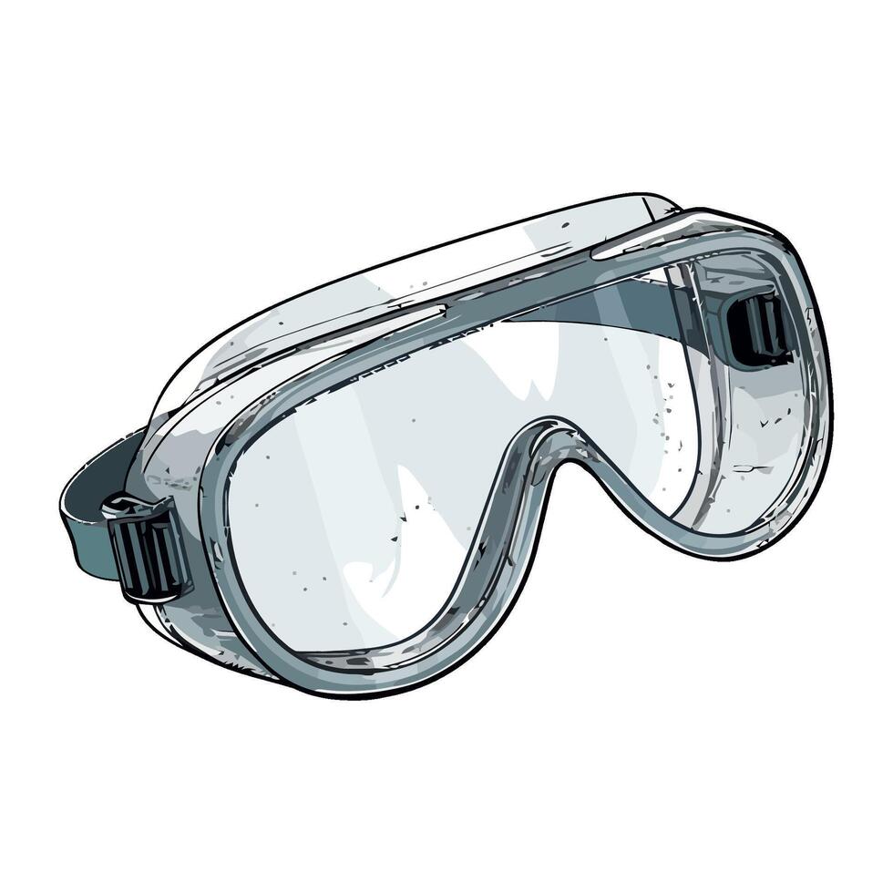 A pair of goggles with a clear lens vector