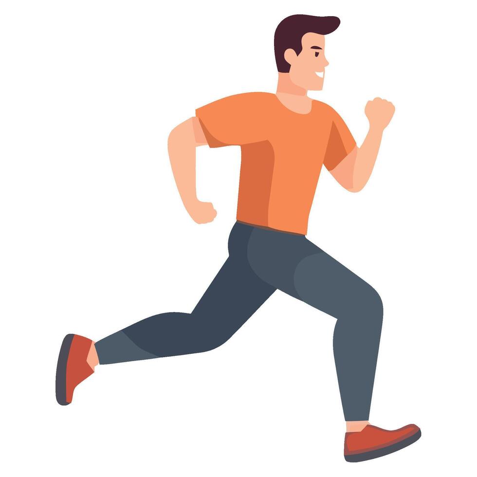 A man is running in a cartoon style vector