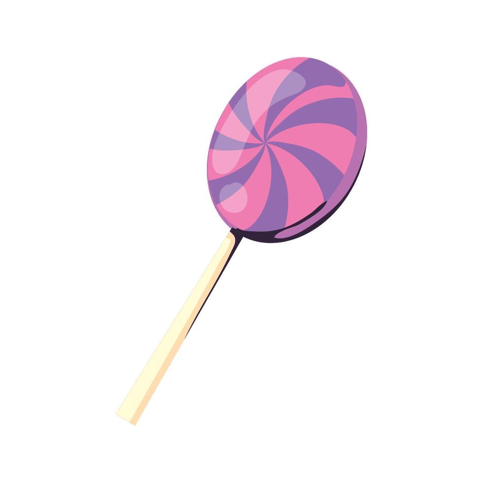 A lollipop with a purple and pink swirl on top vector