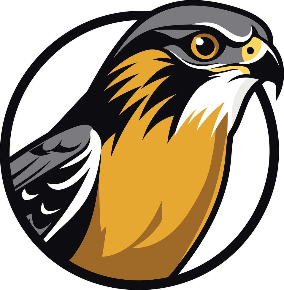 A bold and powerful illustration of a falcon, perfect for branding, sports teams, and nature inspired designs vector