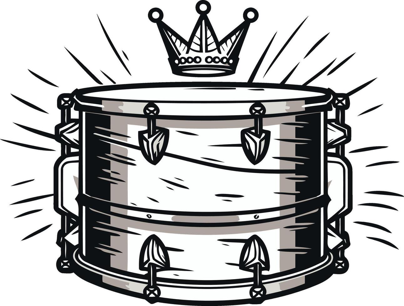 Drum Solo King with Crown vector