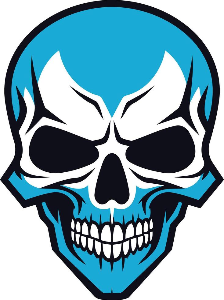 A bold and edgy skull graphic with a vibrant blue color scheme vector