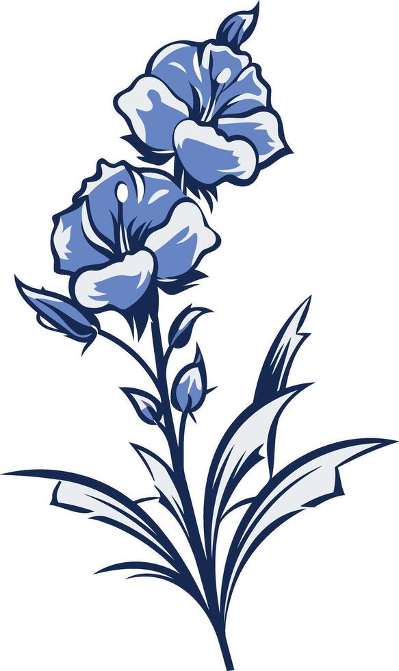 Delicate Blue Flower Illustration vector