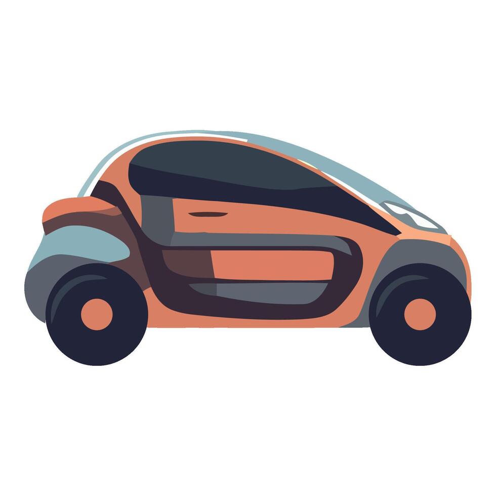 An orange car with a black door on a white background vector