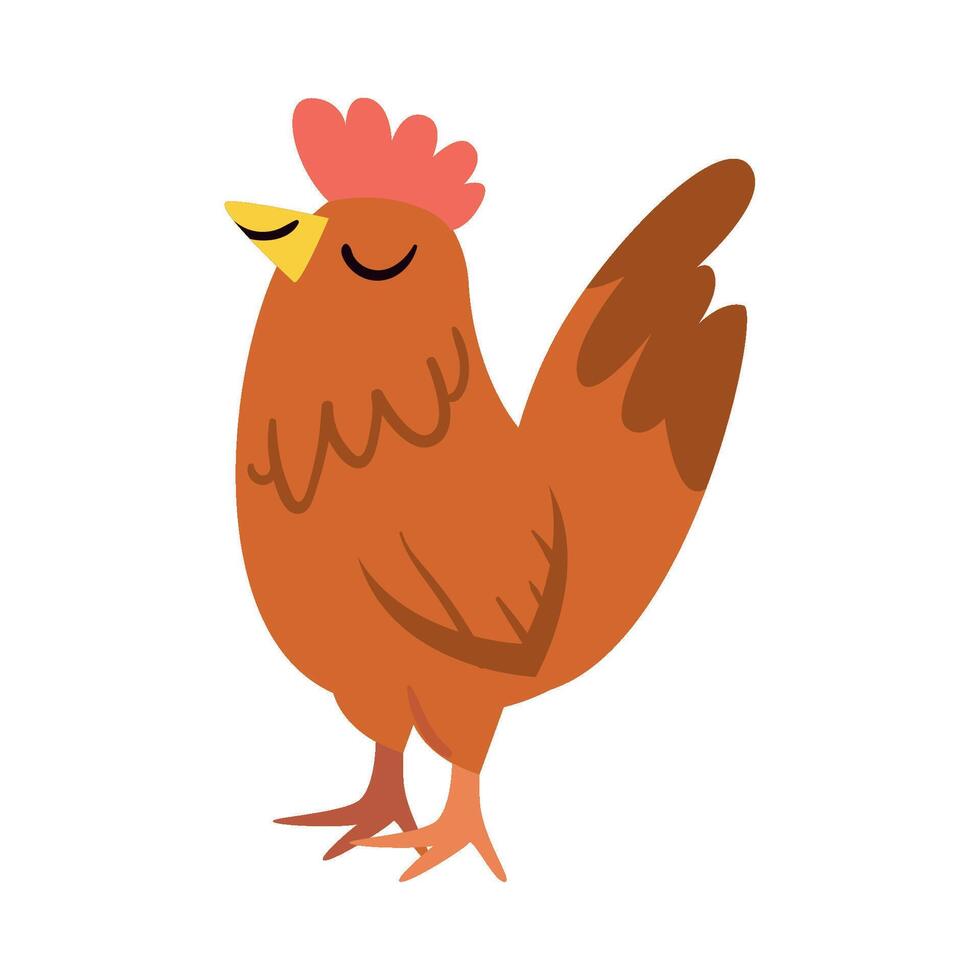 A cartoon chicken standing on its hind legs vector