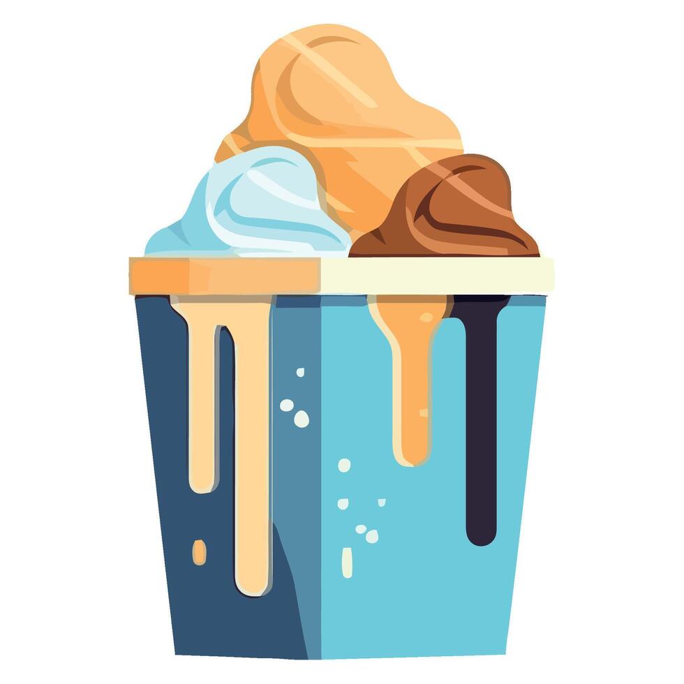Ice cream in a cup illustration vector