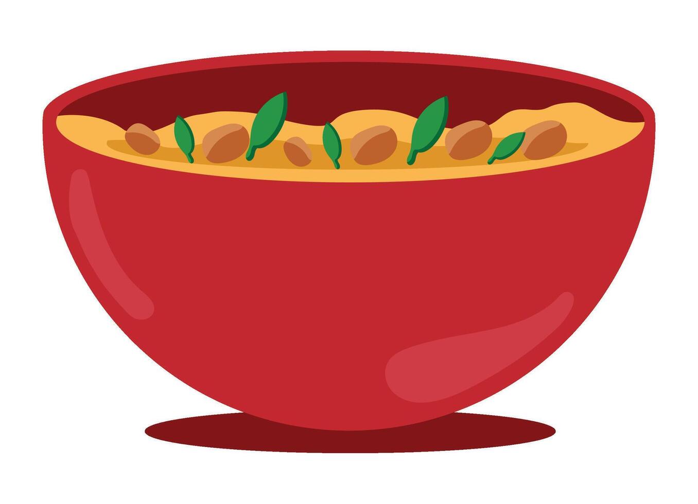 A bowl of rice with beans and peas in it vector