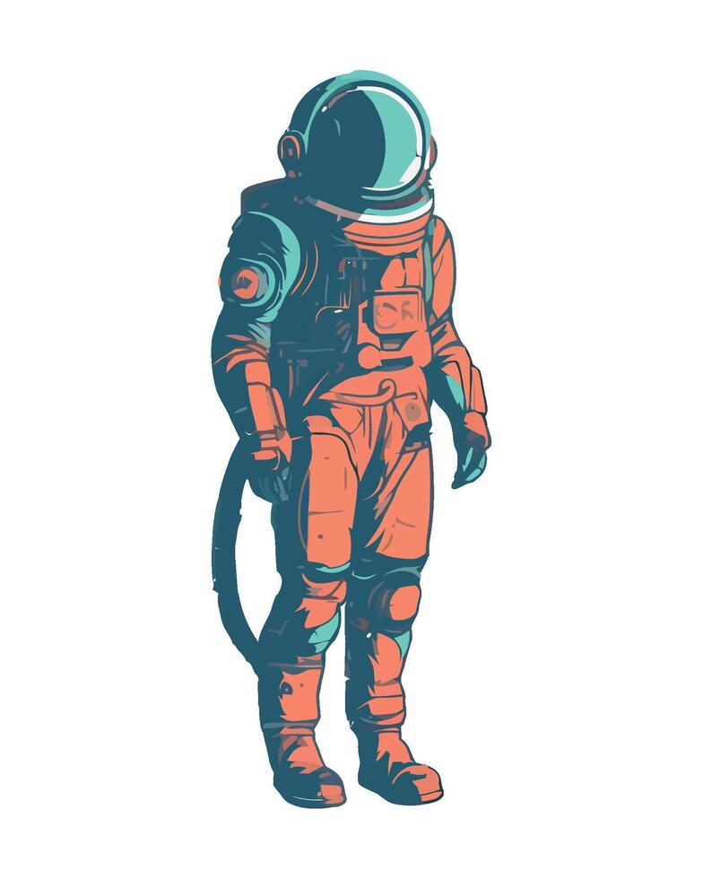 An astronaut in a space suit standing on a white background vector