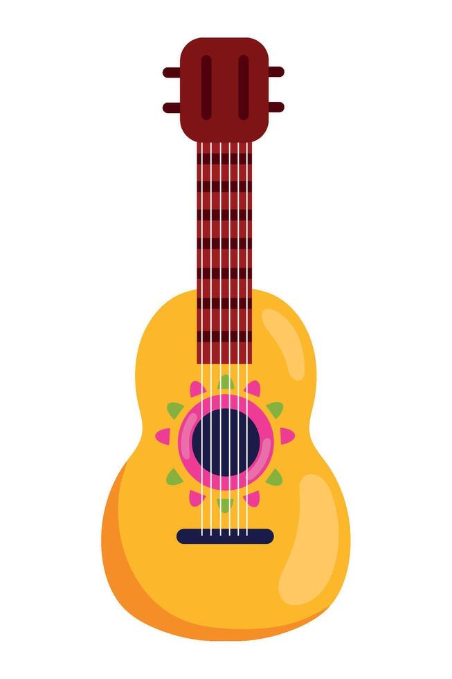 An illustration of a guitar on a white background vector