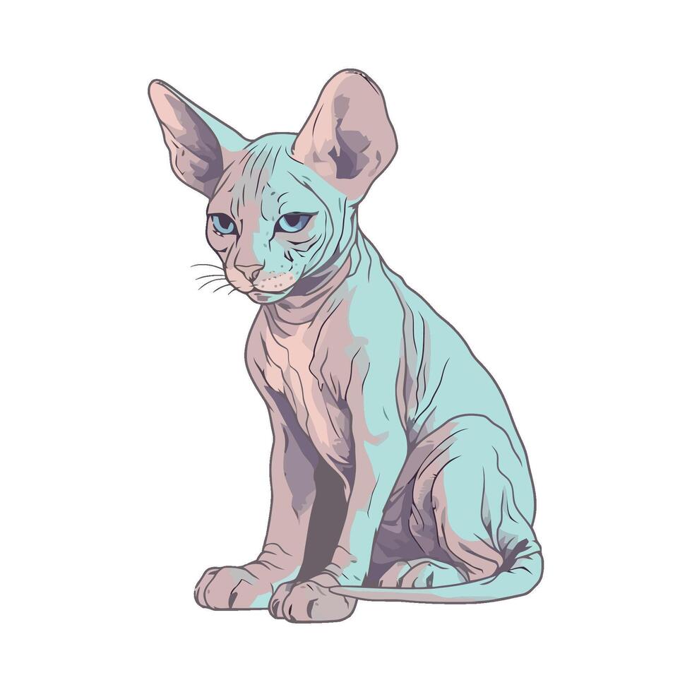 A sphytte cat with blue eyes and a blue nose vector