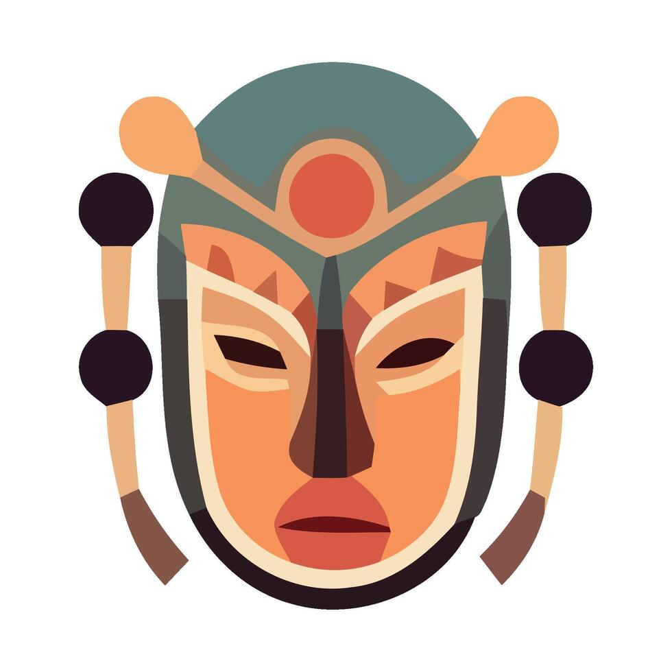 An illustration of a mask with a tribal design vector