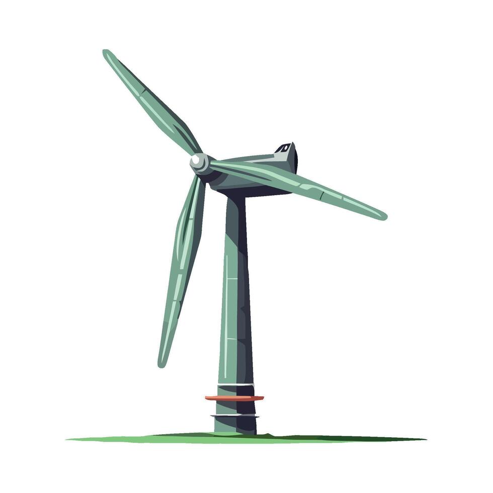 Wind turbine illustration isolated on white background vector