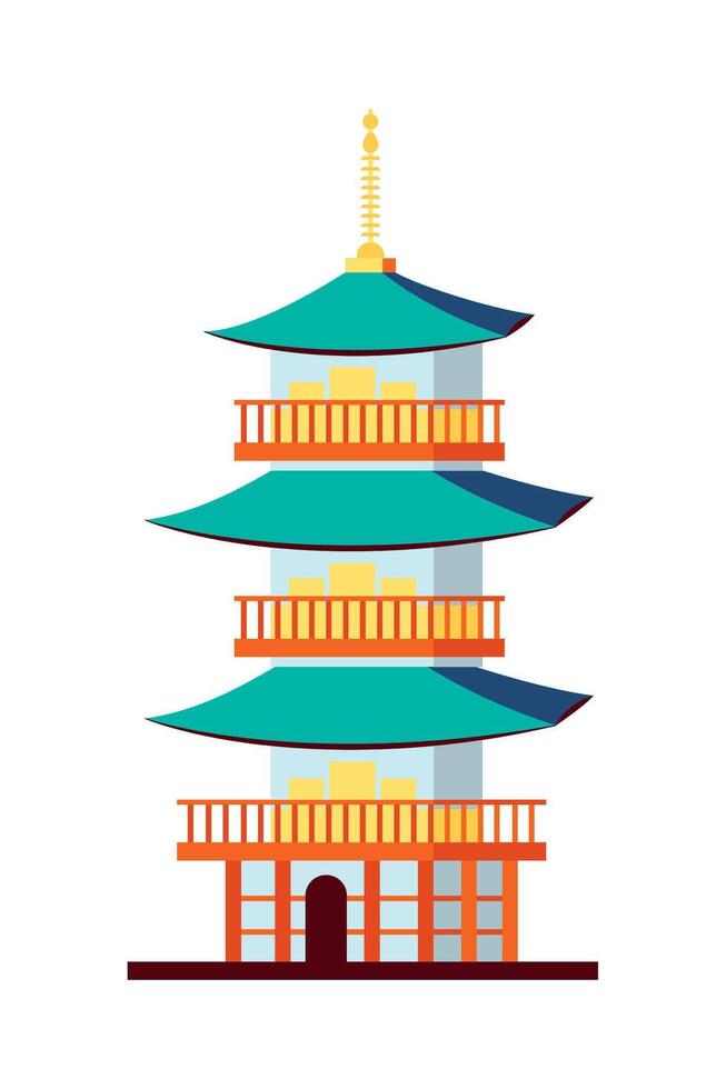 Japanese pagoda illustration vector