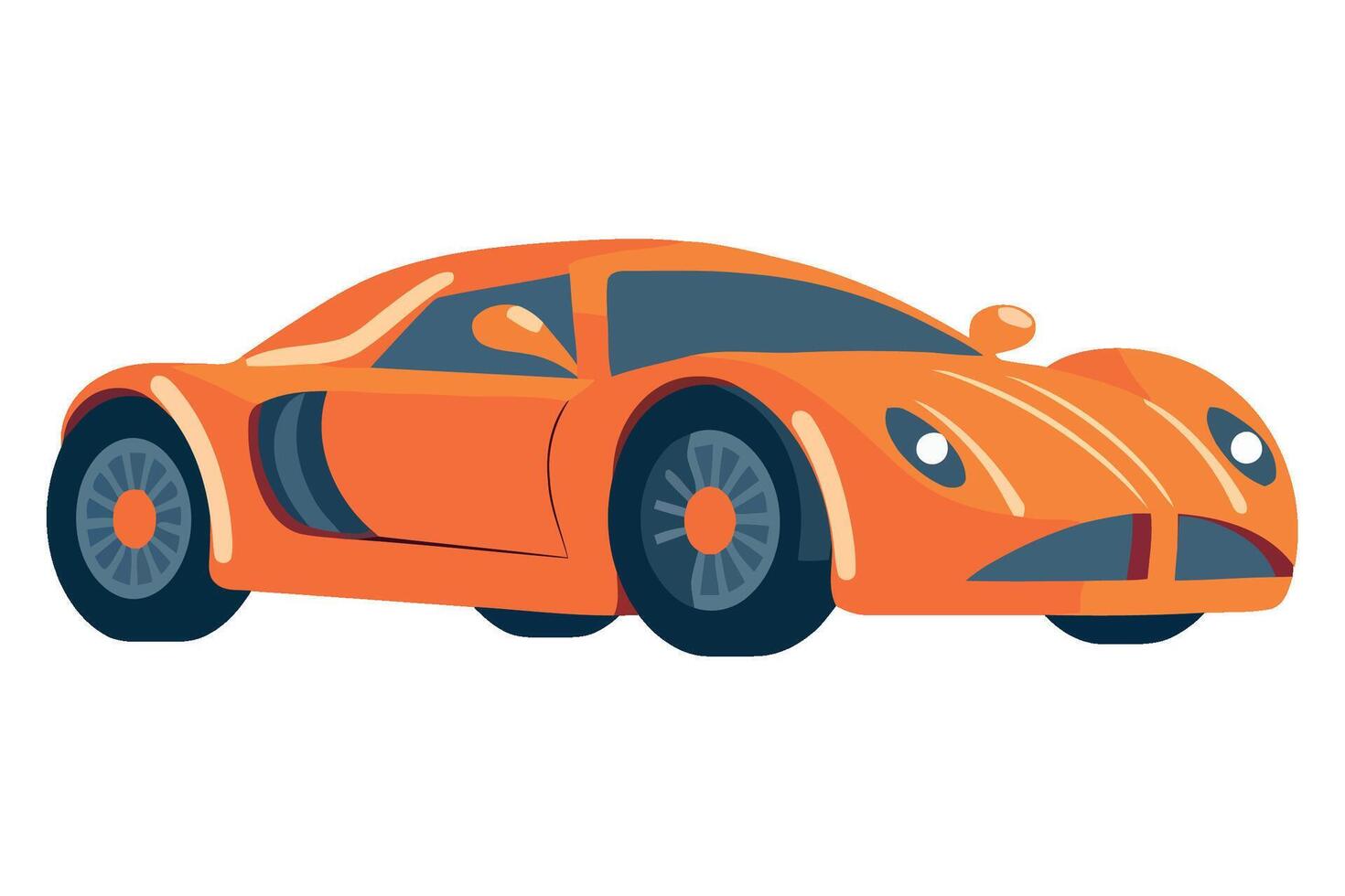 An orange sports car on a white background vector