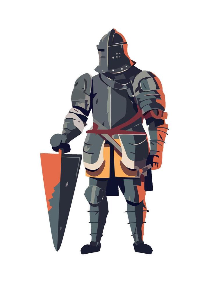 A knight in armor holding a sword vector