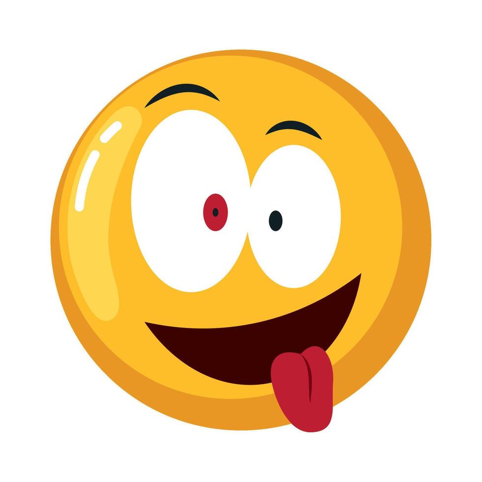 A cartoon yellow emoticion with a tongue sticking out vector