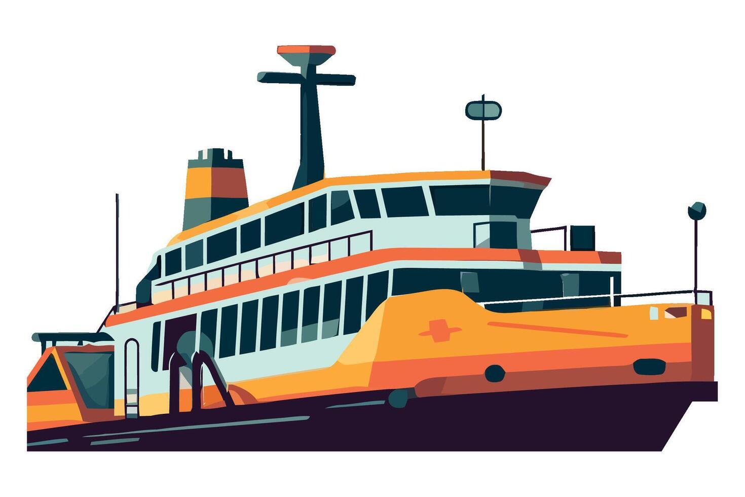 A ferry boat on a white background vector