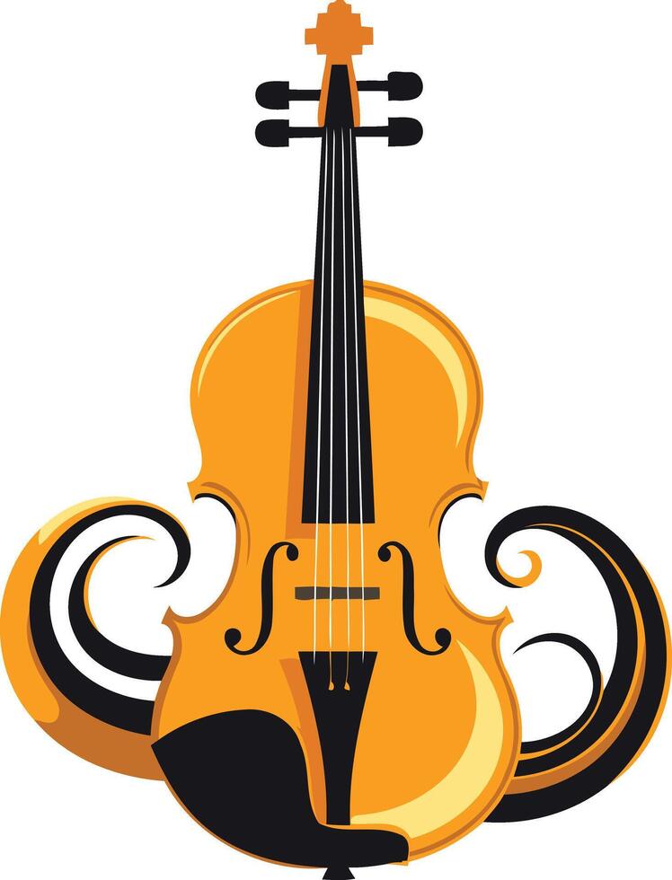 A vibrant, stylized illustration of a violin with ornate swirls, perfect for music related branding and design projects vector