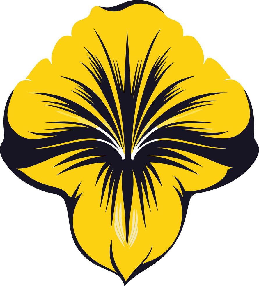 A stylized yellow flower with dark blue veins, perfect for nature themed designs, floral patterns, and spring related projects vector