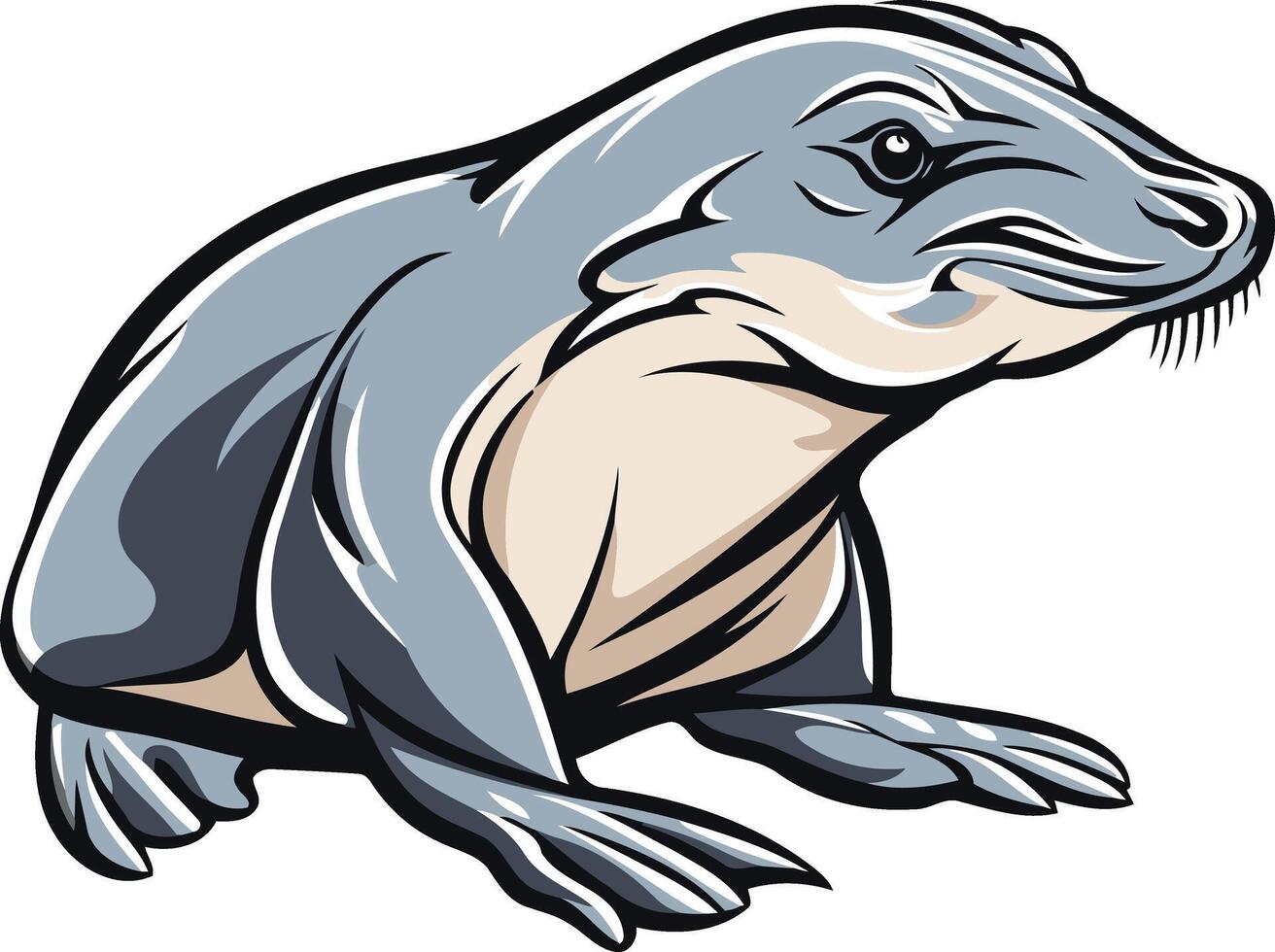 Illustration of a Gray Frog with a Smooth Skin vector