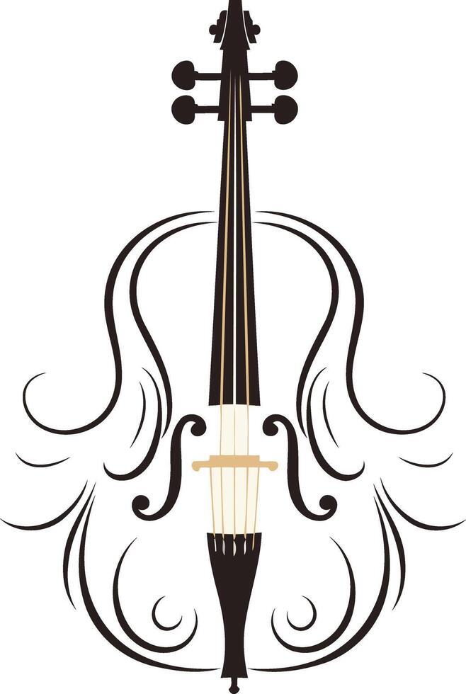 Cello with Ornamental Design vector