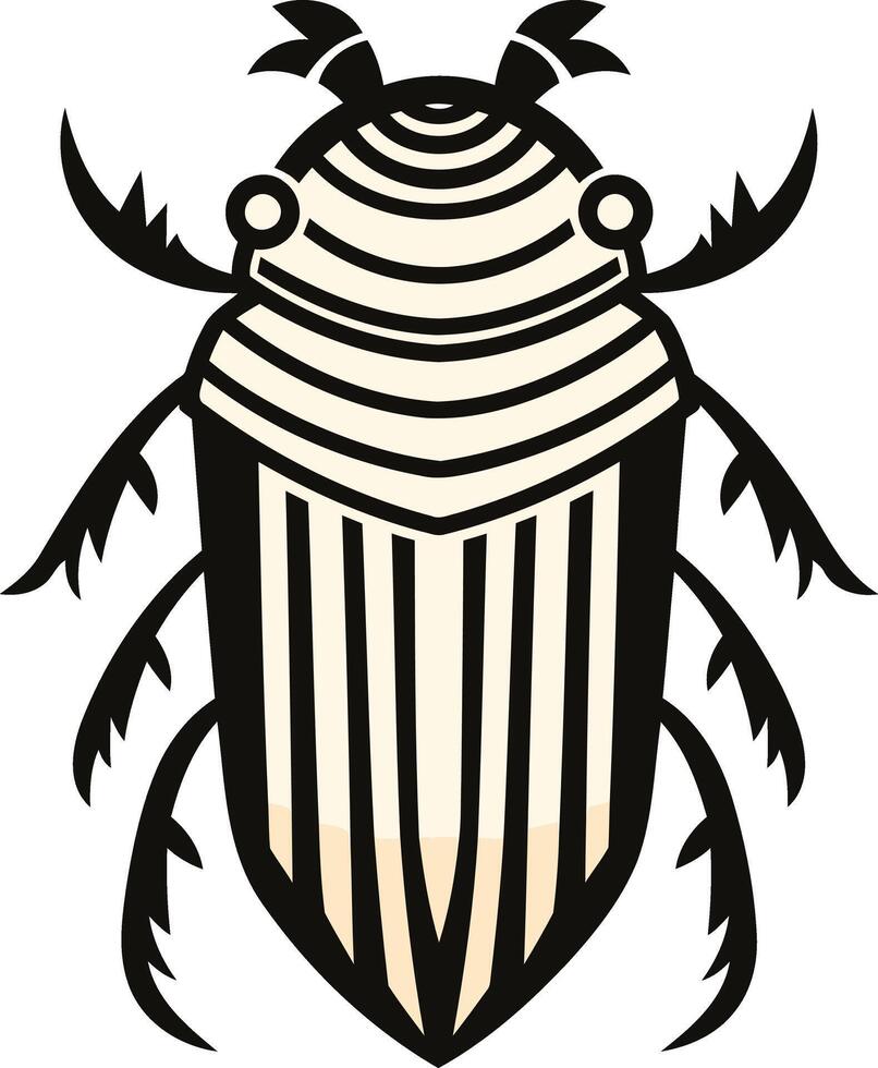 Stylized Illustration of a Beetle vector
