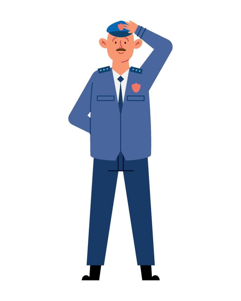A cartoon man in a police uniform vector