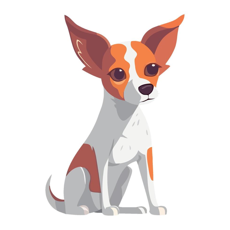 A cartoon dog sitting down with big ears vector