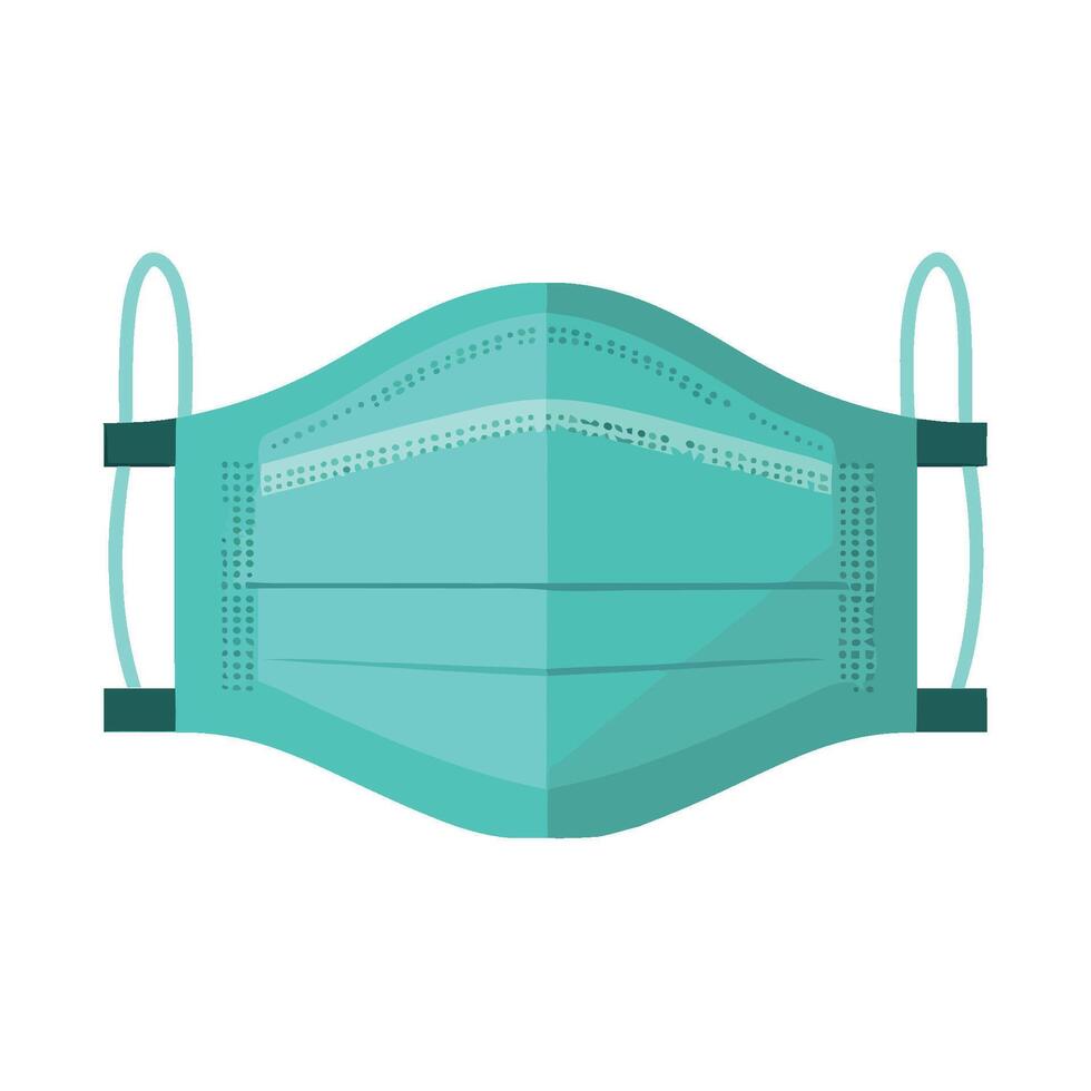 A medical mask with a blue strap vector