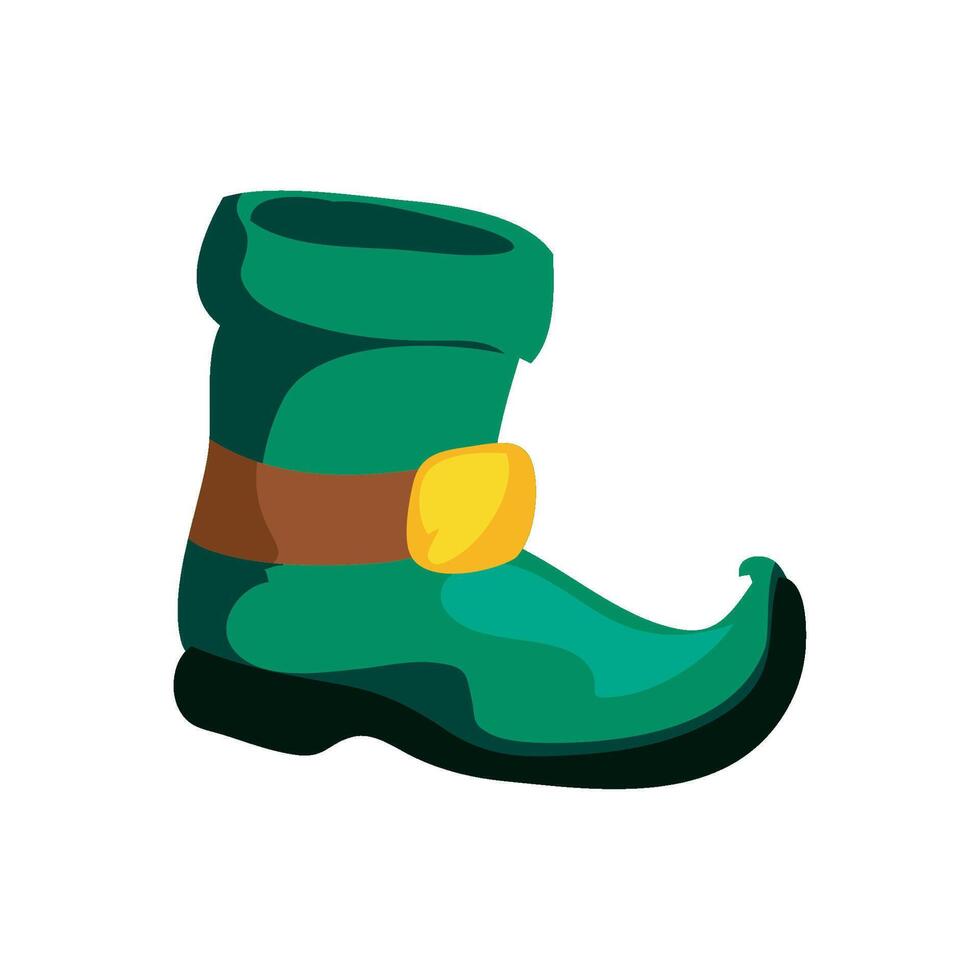 A green boot with a belt on it vector