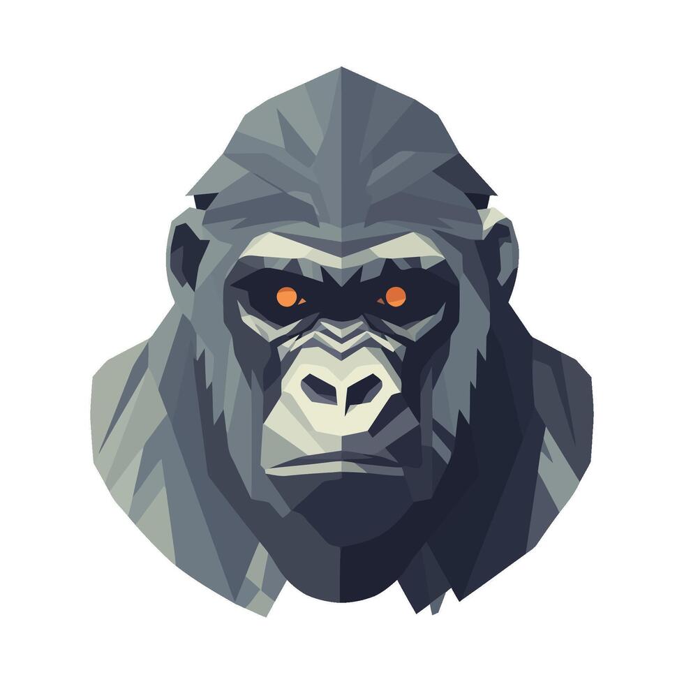 Gorilla head illustration vector