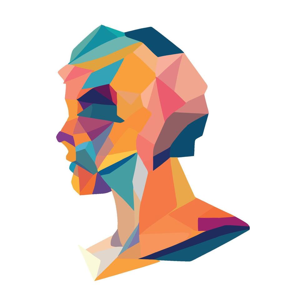Abstract geometric man head vector