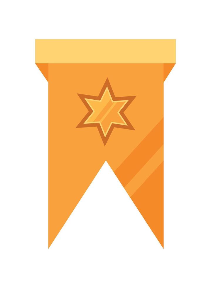 A flat icon of a star on a ribbon vector
