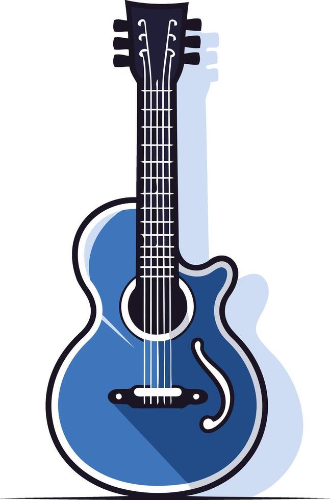 A stylish and modern illustration of a blue acoustic guitar, perfect for music related designs vector