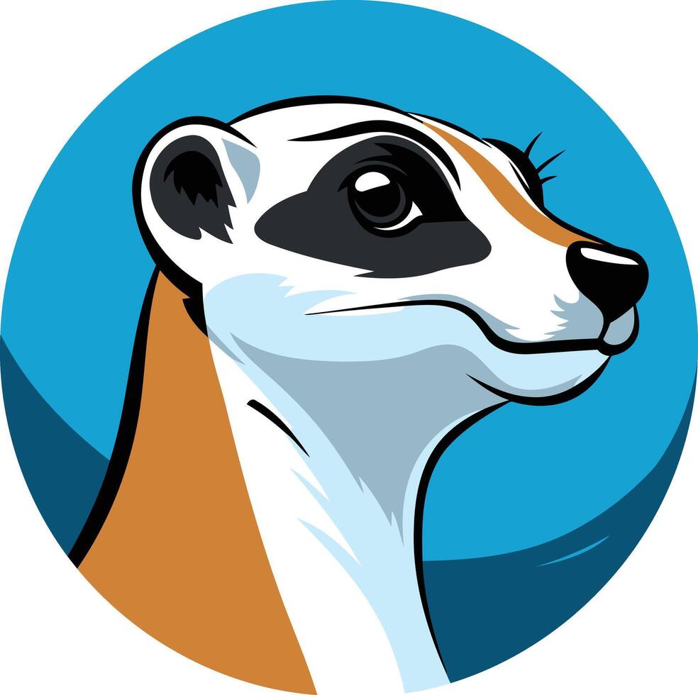 Cute meerkat cartoon character logo design vector