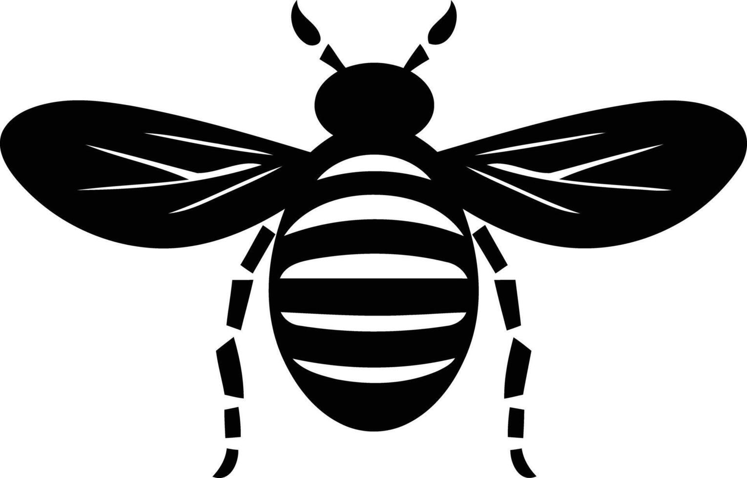 Simple black and white bee icon perfect for branding, logos, and digital designs vector