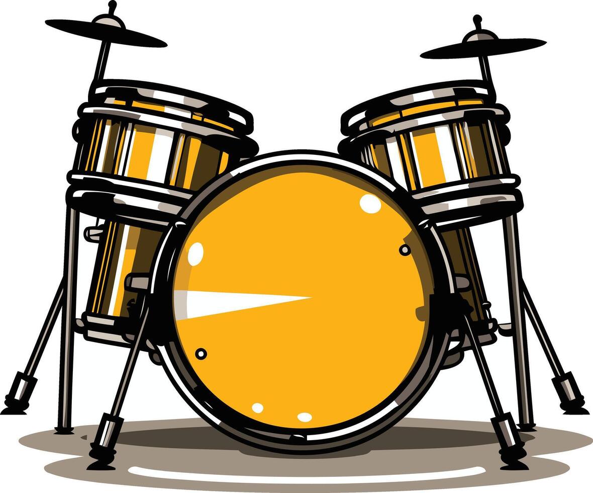 A vibrant illustration of a classic drum set, perfect for music themed projects vector