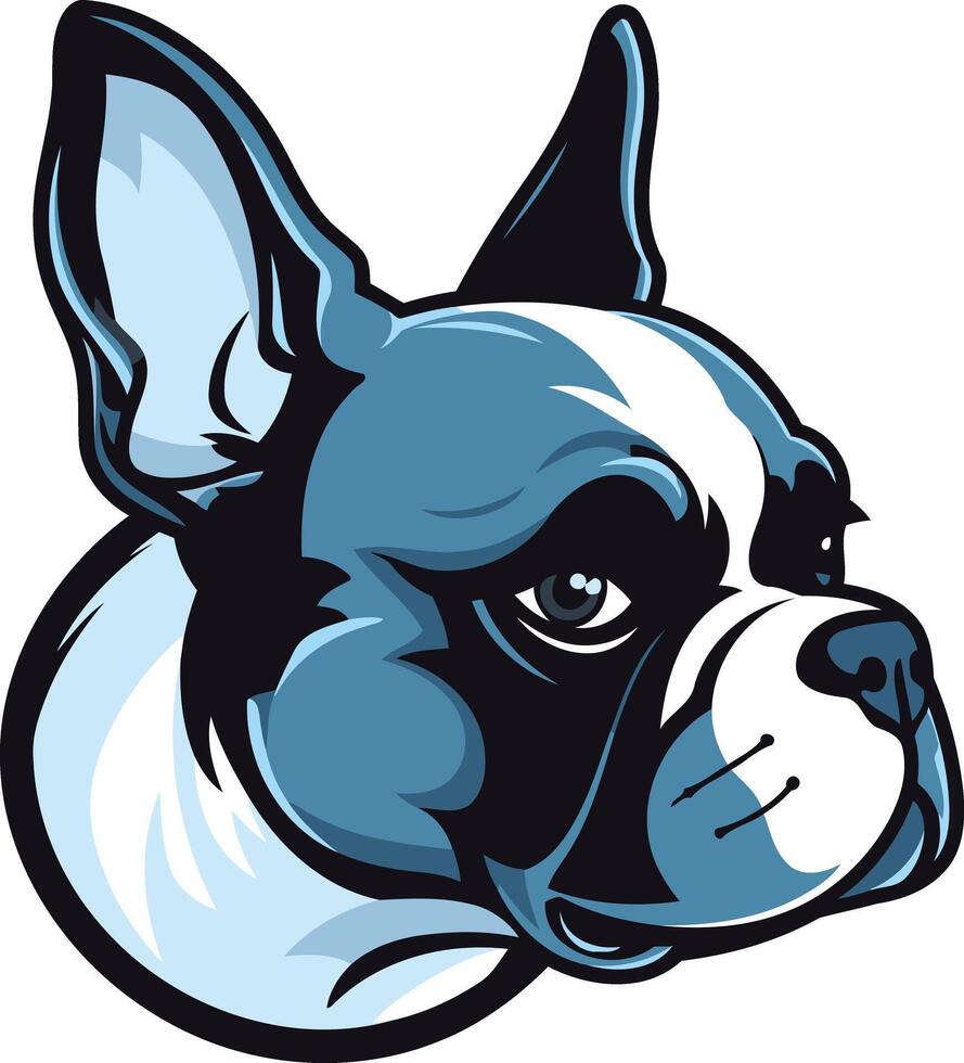 A bold and playful illustration of a french bulldog's head, perfect for branding, apparel, or social media vector