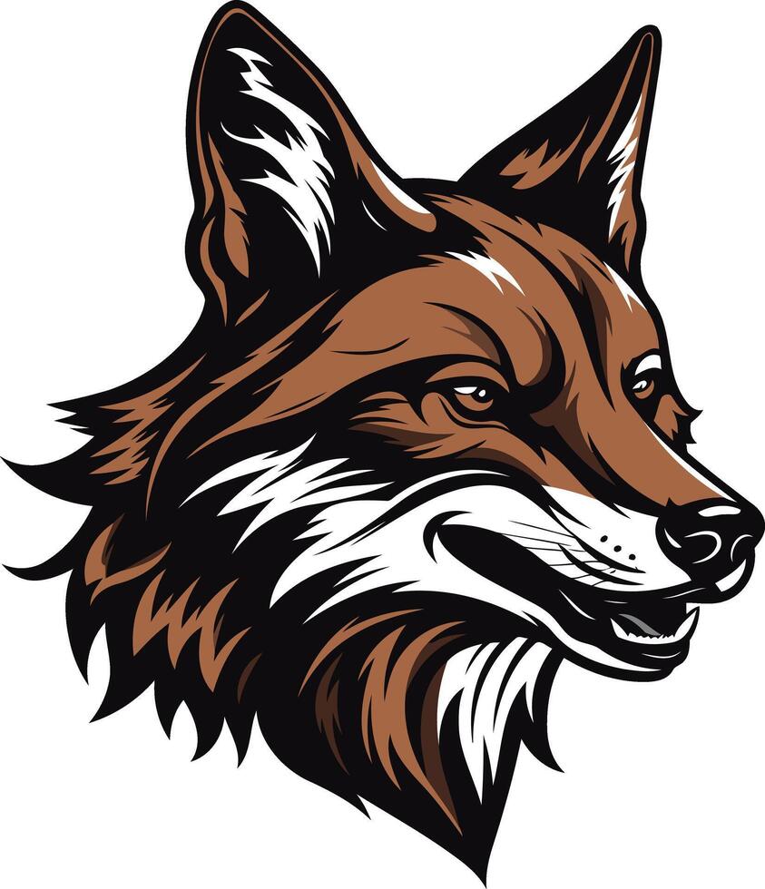 Detailed Illustration of a Fox Head vector