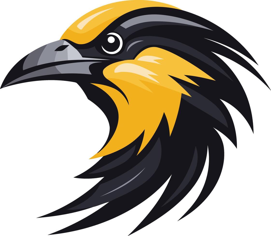 A fierce and stylized bird head logo, perfect for sports teams, gaming communities, and brands seeking a powerful and iconic visual vector