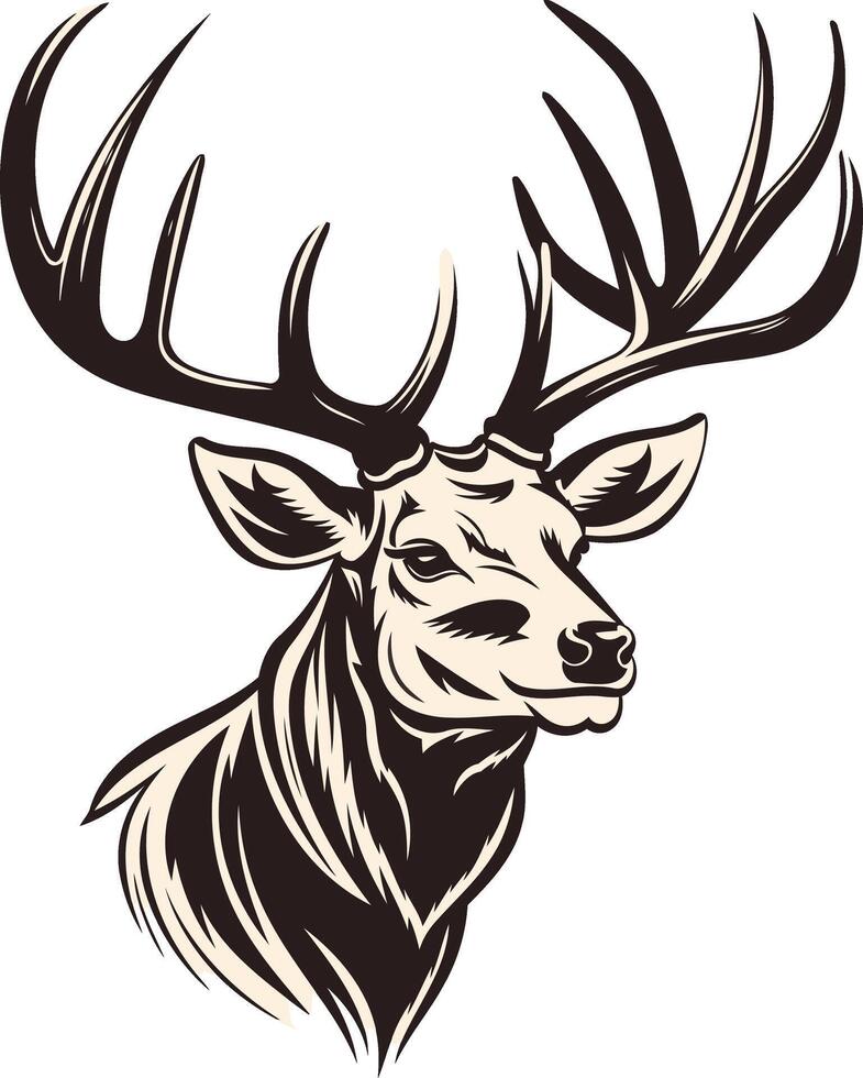 Majestic Deer Head with Antlers vector