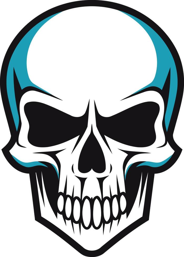 A bold, graphic skull with a teal outline, perfect for edgy designs vector