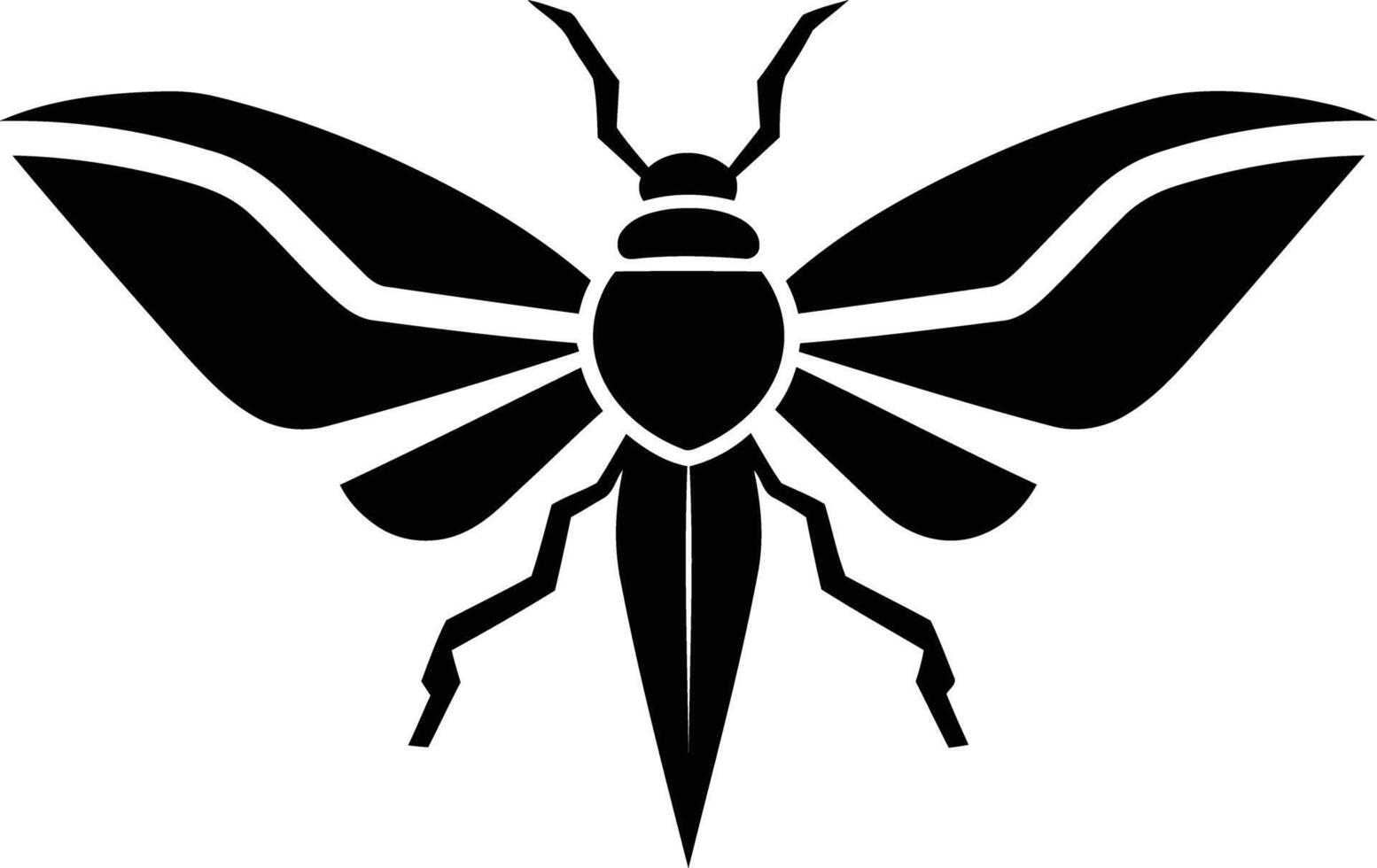 Stylized insect silhouette, perfect for logo design or branding vector