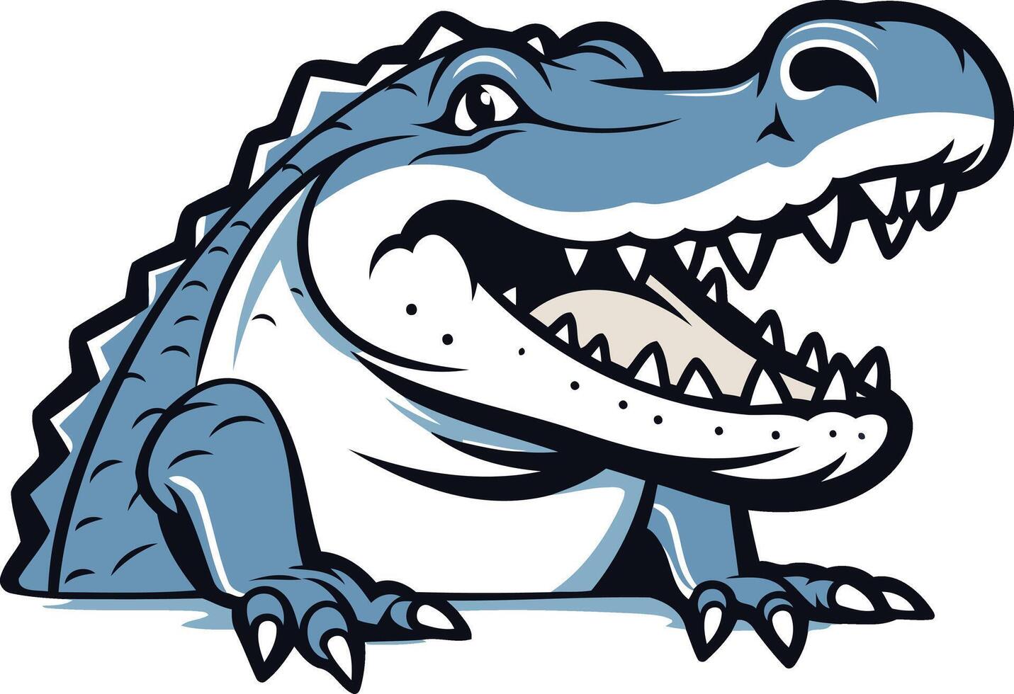 A friendly cartoon alligator with a big grin, perfect for kids' designs, school projects, and more vector