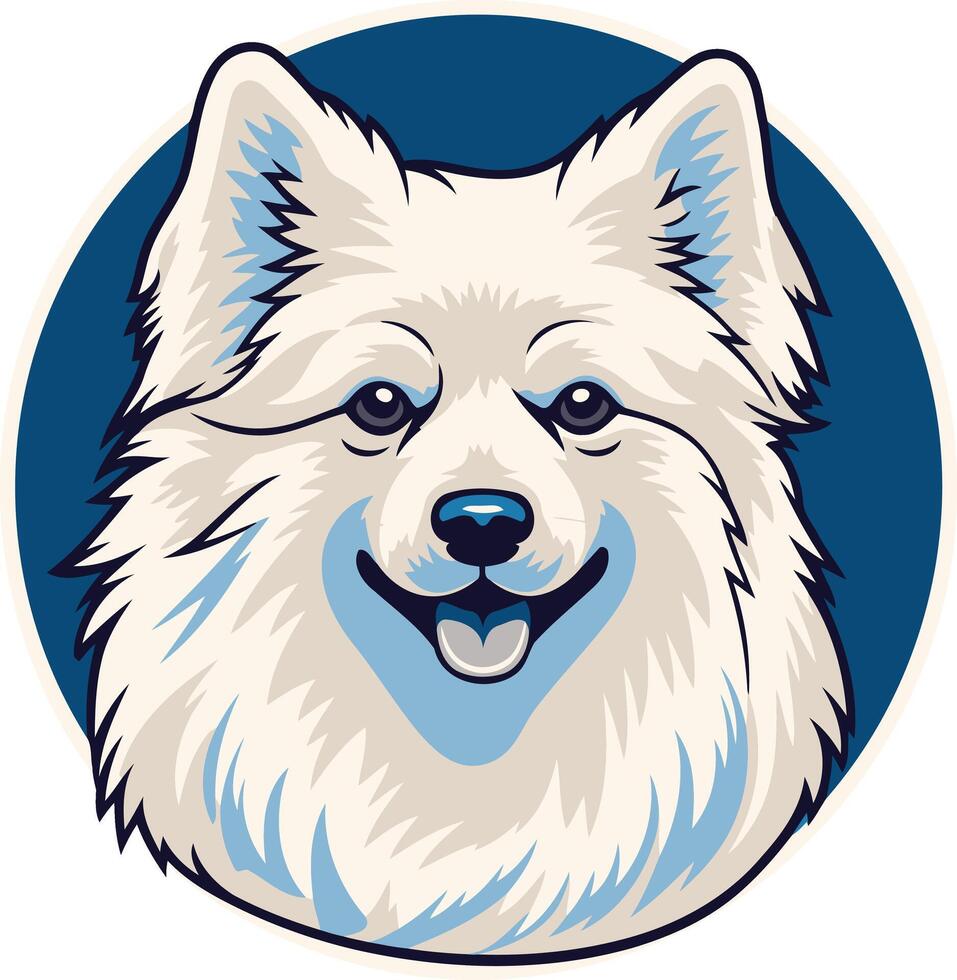 Adorable cartoon white dog with big eyes and a friendly smile vector
