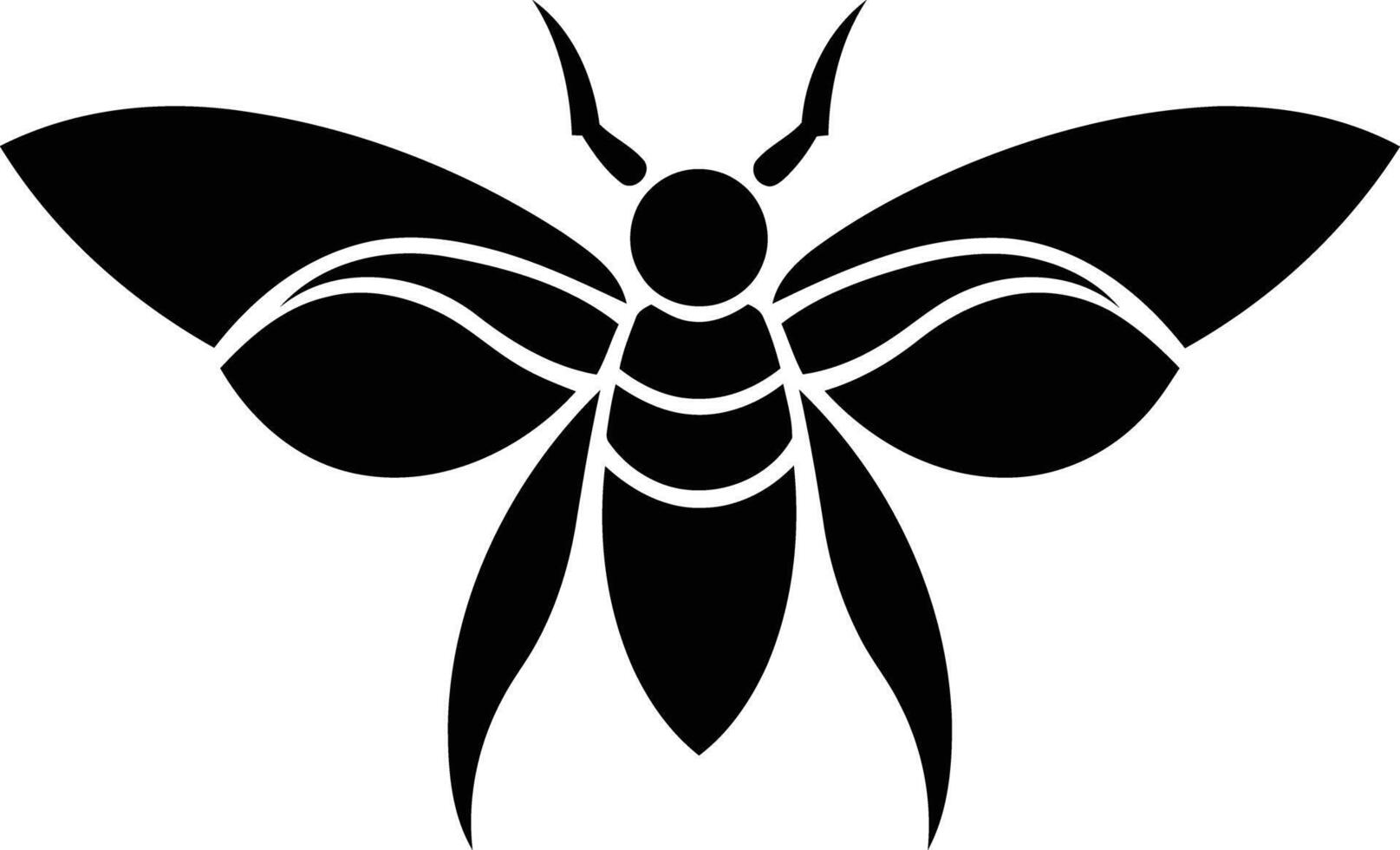Simple, elegant black and white butterfly design, ideal for branding and logos vector