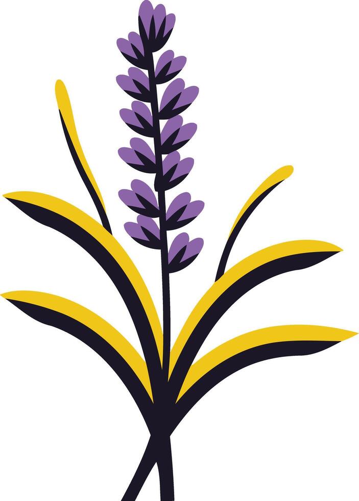 Simple and elegant lavender flower illustration perfect for branding, website design, and social media vector